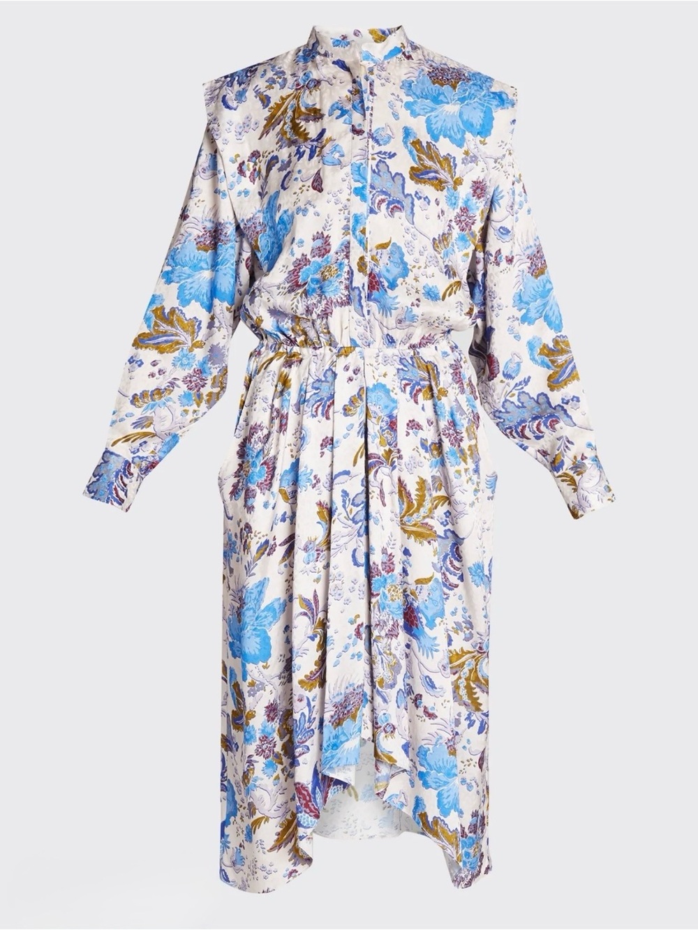 Isabel Marant Étoile Lavender Floral Silk Top with Blue Accents: EU size 38